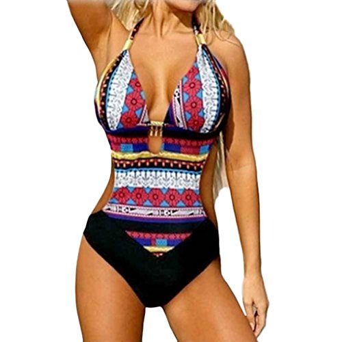 K-youth Mujer Traje de Baño, Ropa De Baño Bohemia Bañador de una Pieza Bikini Mujer 2018 con Relleno Bikini Push Up Mujer Playa Exótico Bikinis Mujer Push Up Traje De Baño Mujer (Rosa Caliente, M)