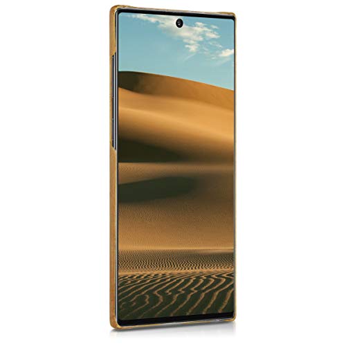 kalibri Funda Compatible con Samsung Galaxy Note 10 Plus - Carcasa Trasera de bambú - Cover Ultra Delgado - marrón Claro