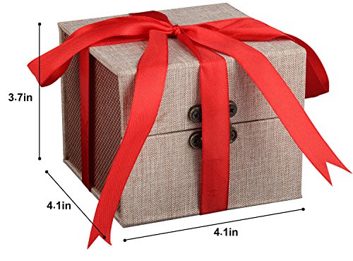 Kapmore Caja para Anillos Rosa Preservada Flores Preservadas Con Bonita Caja de Regalo Como para Propuesta de Matrimonio Boda Navidad Valentine Aniversario Cumpleaños Regalo