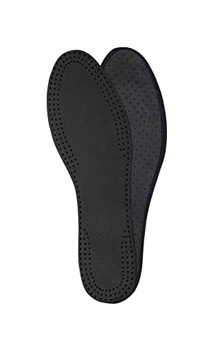 Kaps Plantillas de Cuero - Plantillas de Reemplazo para Botas o Zapatos de Hombre y Mujer - con Carbón Activado - Suelas Interiores para Señoras Ideales para Tacones Altos y Sandalias, Negro (44 EUR)