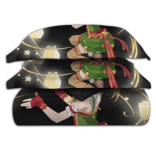 KDRW Funda de edredón Ropa de Cama y Ropa de Cama edredón y Funda de edredón Sword Art Online 3 Piece Bedding Set 86"" x70 Sword Art Online Decorative Duvet Cover Set (1 Quilt Cover 2 Pillowcases)