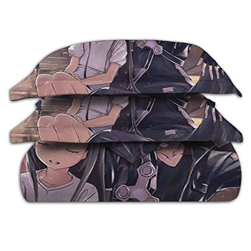 KDRW Funda de edredón Ropa de Cama y Ropa de Cama edredón y Funda de edredón Sword Art Online 3 Piece Bedding Set 86"" x70 Sword Art Online Decorative Duvet Cover Set (1 Quilt Cover 2 Pillowcases)