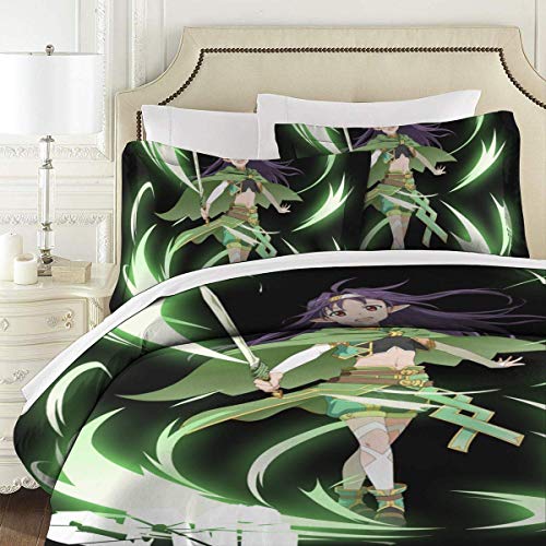 KDRW Funda de edredón Ropa de Cama y Ropa de Cama edredón y Funda de edredón Sword Art Online 3 Piece Bedding Set 86"" x70 Sword Art Online Decorative Duvet Cover Set (1 Quilt Cover 2 Pillowcases)