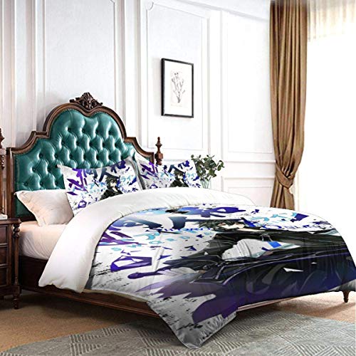 KDRW Funda de edredón Ropa de Cama y Ropa de Cama edredón y Funda de edredón Sword Art Online 3 Piece Bedding Set 86"" x70 Sword Art Online Decorative Duvet Cover Set (1 Quilt Cover 2 Pillowcases)