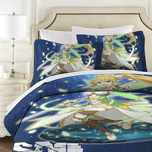 KDRW Funda de edredón Ropa de Cama y Ropa de Cama edredón y Funda de edredón Sword Art Online 3 Piece Bedding Set 86"" x70 Sword Art Online Decorative Duvet Cover Set (1 Quilt Cover 2 Pillowcases)