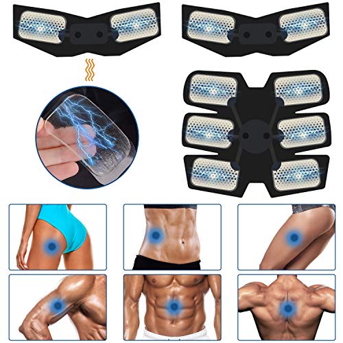 KEAWEO EMS Gel Hojas 40 PCs, Gel Pad para ABS Electroestimulador Muscular Abdominales Repuesto De Repuesto Accesorios, Reutilizable Reemplazable Hidrogel Gel Pad para ABS Máquina de Entrenamiento