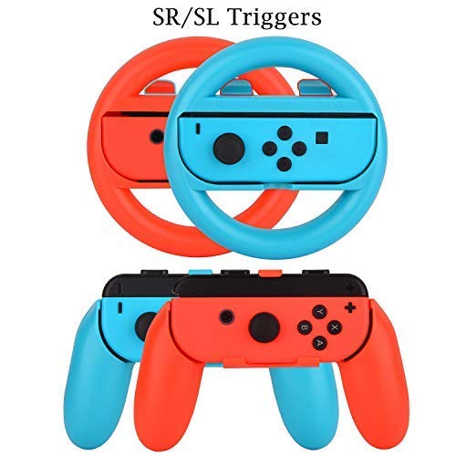 Kit Accesorios para Nintendo Switch - Funda Protector de Pantalla para Switch Consola - Estuche De Juegos - Funda de Silicona Grips Wheel Caps para Nintendo Switch Joy-Con Mandos (17 in 1)