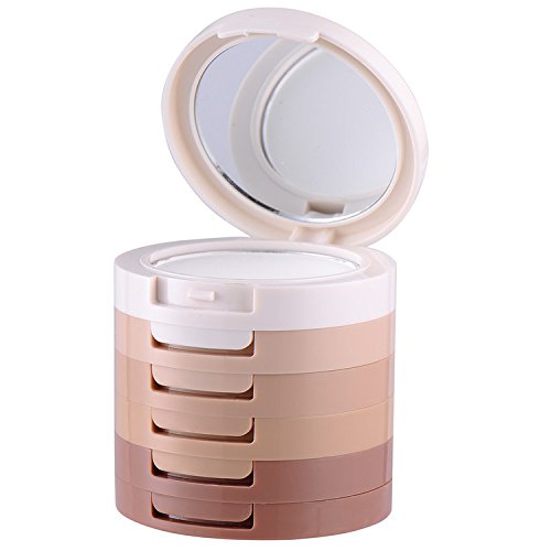 Kit de maquillaje de 5 colores, contorneador e iluminador, polvos compactos