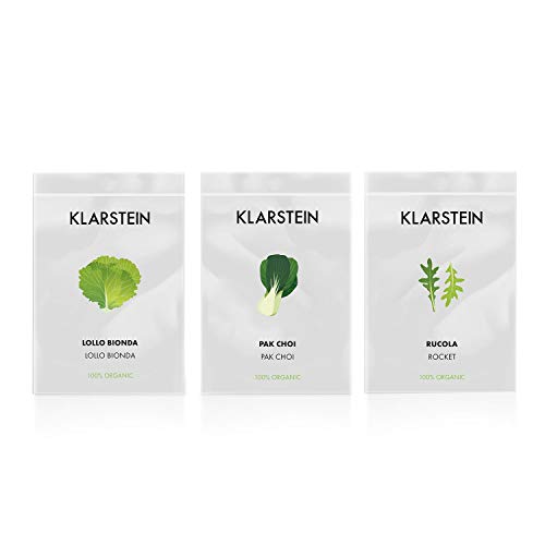 Klarstein GrowIt Seeds Lote de Semillas - 9 paquetitos, Asia: Cilantro, albahaca tailandesa, Allium tuberosum, Europa: tomillo, Salvia, perejil, Ensalada: lollo bionda, pak Choi, rúcula