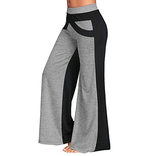 Kneris Mujer Casual Cintura Alta Pantalones Mujeres Elástica Baggy Verano Pantalones de Yoga Fitness