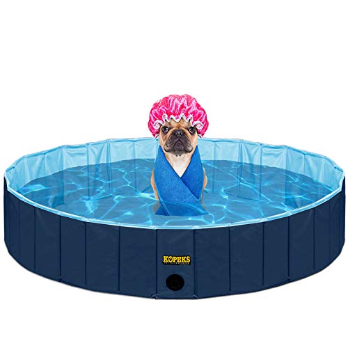 KOPEKS Piscina Extra Grande Infantil Ideal para Niños/Mascotas Perros 160 x 30 cm - Azul Marino y Celeste - XL - XXL