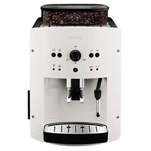 Krups EA810570 Cafetera automática 15 bares de presión, 1450 V, 1.6 L, acero inoxidable + Espresseria Automatic Pastillas limpiadoras para maquinas de café, Blanco