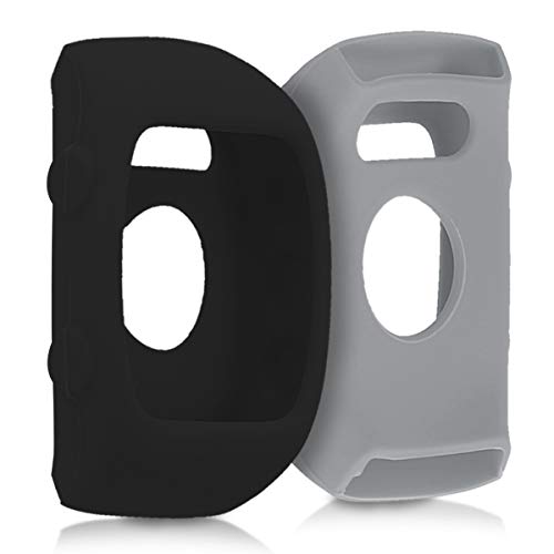 kwmobile 2 Fundas Compatible con Polar M400 - Cubierta Monitor de Actividad de Silicona Negro/Antracita