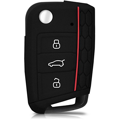 kwmobile Funda Compatible con VW Golf 7 MK7 Llave de Coche de 3 Botones - Carcasa Protectora Suave de Silicona - Don't Touch my Key