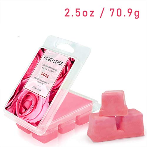 LA BELLEFÉE 4 Paquetes Cera se derrite Velas Home Inspiration de Aromas, Rosa, jazmín, Cereza, Lavanda, 24 Cubos en Total (283.6 g)