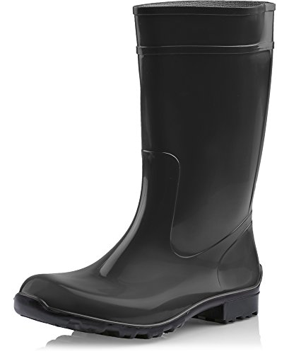 Ladeheid Botas de Agua Antideslizantes en PVC Mujer LA-967 (Negro/Negro, 37 EU)