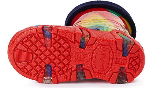 Ladeheid Botas de Agua Zapatos de Seguridad Calzado Unisex Niños Niñas Swk 19 (Multicolor Rainbow, 21/22 EU)