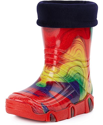 Ladeheid Botas de Agua Zapatos de Seguridad Calzado Unisex Niños Niñas Swk 19 (Multicolor Rainbow, 21/22 EU)