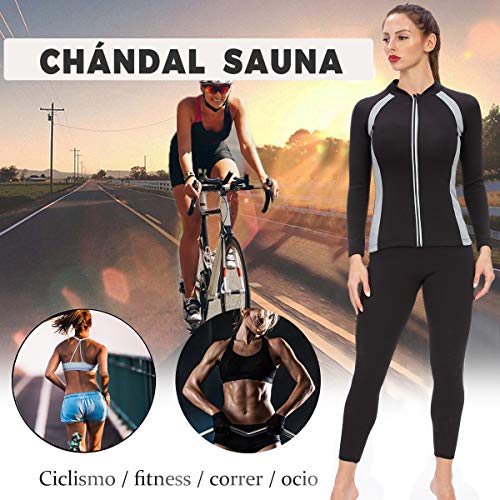 LaLaAreal Fajas Neopreno Sudor Camiseta Mujer Sauna Reducer Compression Suit Ejercicio Chaqueta Reductora Adelgazante P¨¦rdida de Peso para Deporte Fitness Entrenamiento de Cintura