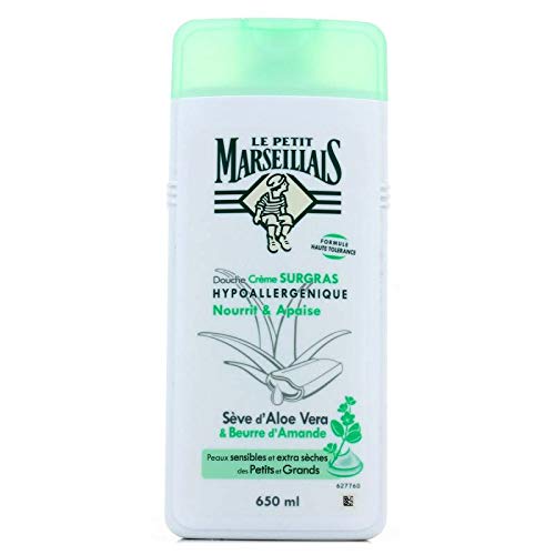 Le Petit Marseillais Crema de Ducha Enriquecido con Aloe Vera botella Sap hipoalergénico/Mantequilla de Almendras de 650 ml