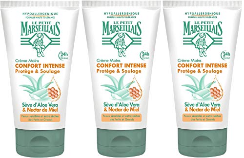 Le Petit Marseillais crema manos confort intense con aloe vera y miel tubo de75 ml – lote de 3 unidades