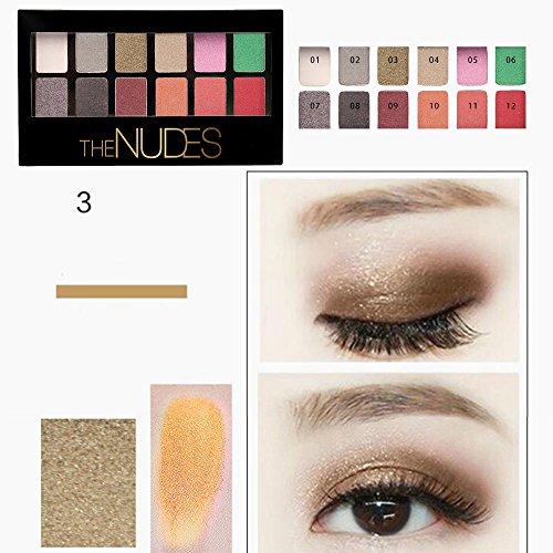 Lecimo Pro Eyeshadow Makeup 12 Colores Brillo Mate Sombra De Ojos Paleta Nudes Cosmetics,3#