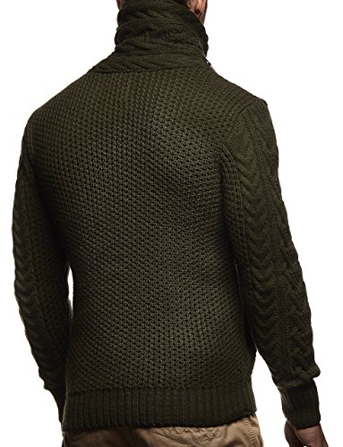 LEIF NELSON LN4195 suéter Hombres suéter con Capucha de la Chaqueta con Capucha Longsleeve Chaqueta Sudadera Talla L