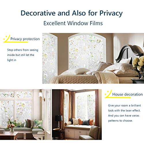 LEMON CLOUD Vinilo Ventana Translucido con Diseño Decorativo 3D para la Protección Solar y de la Privacidad en Cocina, Baño, Dormitorio y Ducha (90cm*200cm)