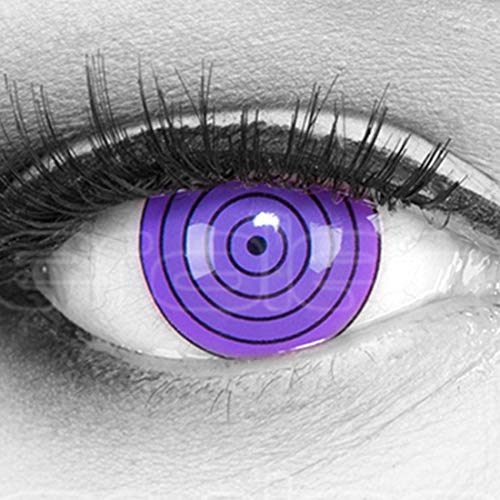 Lentillas de color violeta Violet Rinnegan 17mm 1 par. Para Halloween Carnaval, cosplay de anime, gratis estuche de lentillas sin graduación