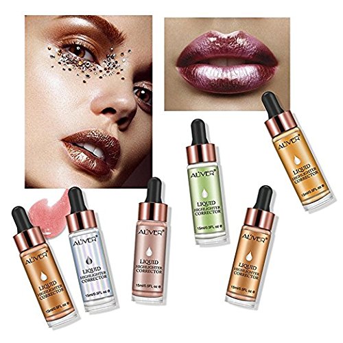 LeSB Maquillaje Líquido Resaltador Ojos Rostro Brillo Brighten Iluminado Concentrado Bronce Gotas #01