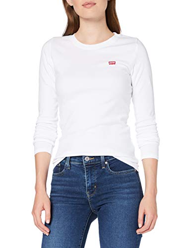 Levi's LS Baby tee Camiseta, Blanco (White + 0000), Medium para Mujer