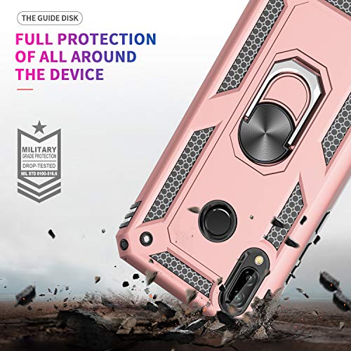 LeYi Funda XiaoMi Rdemi Note 7 Armor Carcasa con 360 Anillo iman Soporte Hard PC y Silicona TPU Bumper antigolpes Fundas Carcasas Case para movil Rdemi Note 7 con HD Protector de Pantalla,Oro Rosa