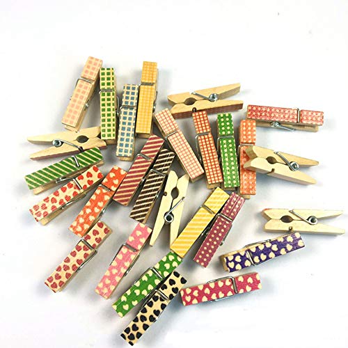 Limeo Pinzas para la Ropa Naturales Pinzas de Madera Pinzas para la Ropa de Colores Pinzas para la Ropa Mini Pinza de Madera Pinzas para la Ropa Clips Papel Fotográfico Peg (100 en Total)