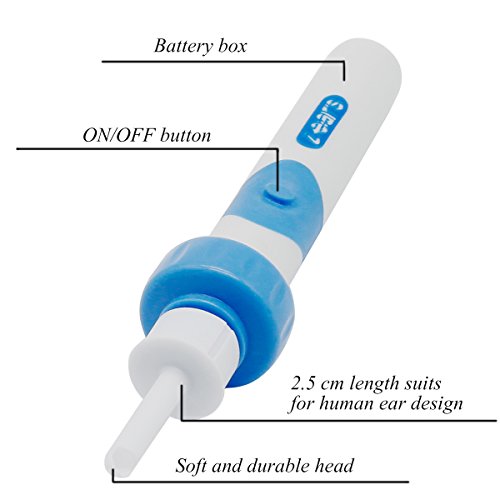 Limpiador de cera de oído con 2 puntas de silicona extraíbles; para bebés, jóvenes y adolescentes adultos