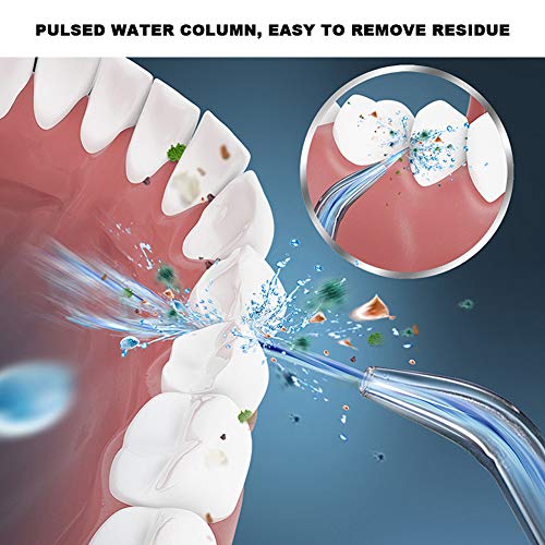 Limpiador de dientes con irrigador bucal, irrigador bucal, irrigador bucal eléctrico portátil para el hogar, máquina de limpieza de dientes profesional impermeable IPX8 para viajes en casa