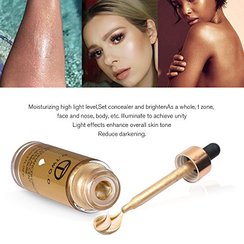 Liquid Highlighter Make Up Shimmer Face Highlighter Bronceador Gotas Corrector en crema para mujer Resplandor ultra concentrado Iluminador-02 CELESTIAL