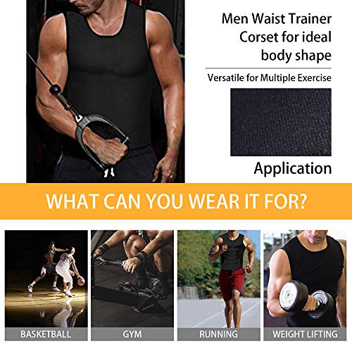 Litthing Chaleco Deportivo para Hombres Faja Reductora Sauna Camiseta Adelgazante Térmica Compresión Muscular Vest para Quemar Grasa Sudoración Gimnasio con Cremallera