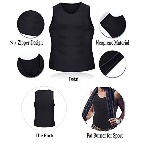 Litthing Chaleco Deportivo para Hombres Faja Reductora Sauna Camiseta Adelgazante Térmica Compresión Muscular Vest para Quemar Grasa Sudoración Gimnasio con Cremallera