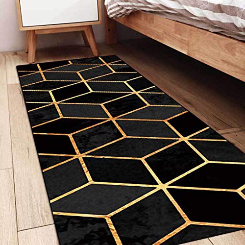 Liuzhou 2pcs Alfombras para Cocina Baño Antideslizantes, Alfombra de Pasillo Lavable, Alfombrilla de Cocina Decorativo, Tapete Absorción de Aceite y Agua 40x60cm y 40x120cm Negro