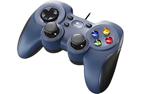 Logitech F310 Gamepad con Cable, Distribución Tipo Consola, Mando de Dirección 4 Conmutadores, Comodidad de Sujeción, Cable 1,8m, PC/Steam/AndroidTV , Azul/Gris