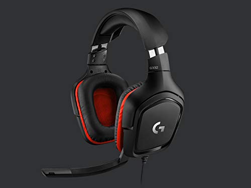 Logitech G332 Auriculares Gaming con Cable, Transductores 50 mm, Almohadillas Giratorias Cuero Sintético, 3, 5 mm Jack, Mic Volteable para Silenciar, Ligero, PC/Mac/Xbox One/PS4/Nintendo Switch