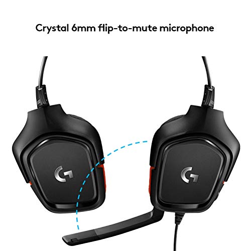 Logitech G332 Auriculares Gaming con Cable, Transductores 50 mm, Almohadillas Giratorias Cuero Sintético, 3, 5 mm Jack, Mic Volteable para Silenciar, Ligero, PC/Mac/Xbox One/PS4/Nintendo Switch