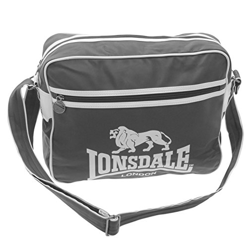 Lonsdale Unisex Flight Bolsa Cruzada Carbón/Blanco Talla única