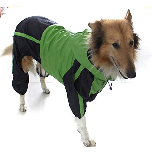 Los Perros Mascota Cuatro Patas del Impermeable a Prueba de Agua al Aire Libre Ropa de Deporte con Capucha para los Suministros del día lluvioso para Mascotas, Amarillo, L