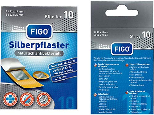 Lote 3 - Pack de 10 apósitos de plata `Figo` 2 tamaños - Calidad COOLMINIPRIX®