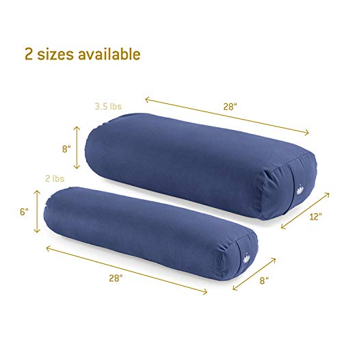 Lotuscrafts Bolster Yoga Rectangular para Yin Yoga - Relleno de Kapok - Cubierta en Algodon Lavable - Cojin Yoga Restaurativo - Bolster Yoga Kapok - Bolster Yoga Algodon