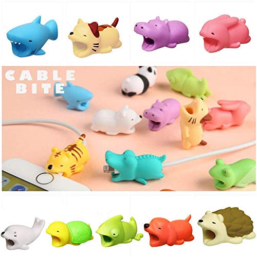 Lucbuy Cable Buddies, Protector de Cable de iPhone Compatible Protector Saver Cable Chewers Cable Cute Animal Bite Cable Accessory-4 Pack for iPhone XS MAX/X/8 Plus/7/6/5 (1)