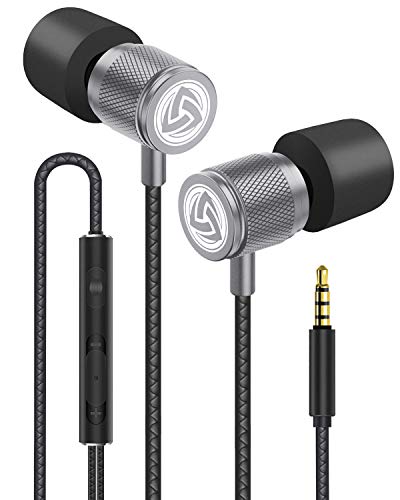 LUDOS Ultra Auriculares con Micrófono y Cable, Máxima Comodidad, Sonido Cristalino, Agudos y Graves Equilibrados, Nueva Espuma Viscoelástica, Cable Duradero, Graves, Control de Volumen