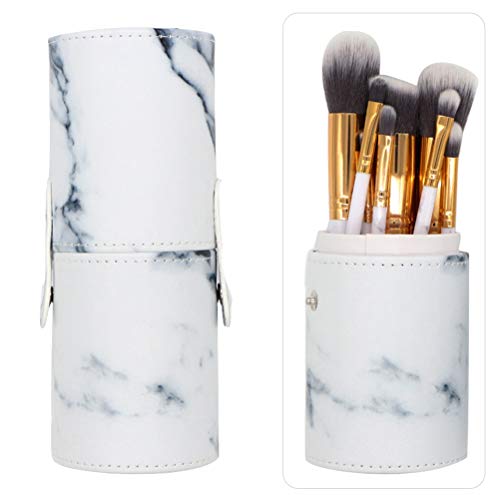 Lurrose Maquillaje Pincel Maquillaje Organizador Brush Organizer Marble Cosmetics Brush Organizador para Mujeres