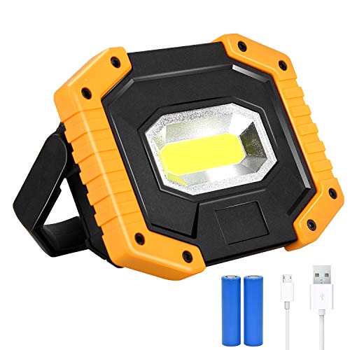 Luz de Trabajo LED Recargable, T-SUN Luz de Inundación Portátil 30W, 3 Modos, Foco LED Recargable Para la Reparación de Automóviles, Camping, Luces de Seguridad de Emergencia.(Batería Incluida)